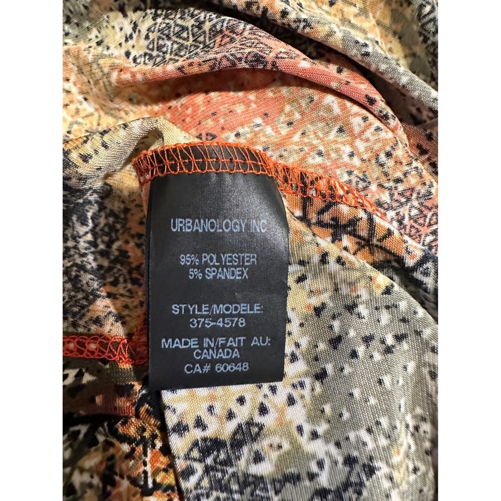 Pure Essence Urbanology Womens XL V-Neck Abstract Print Ruched Sleeve Top Canada - Picture 5 of 5